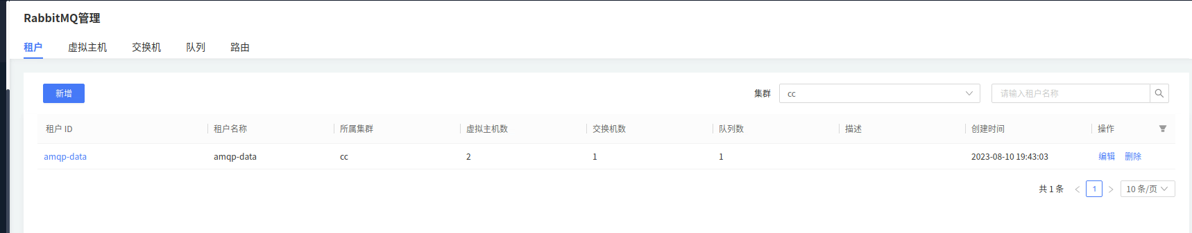 新增租户
