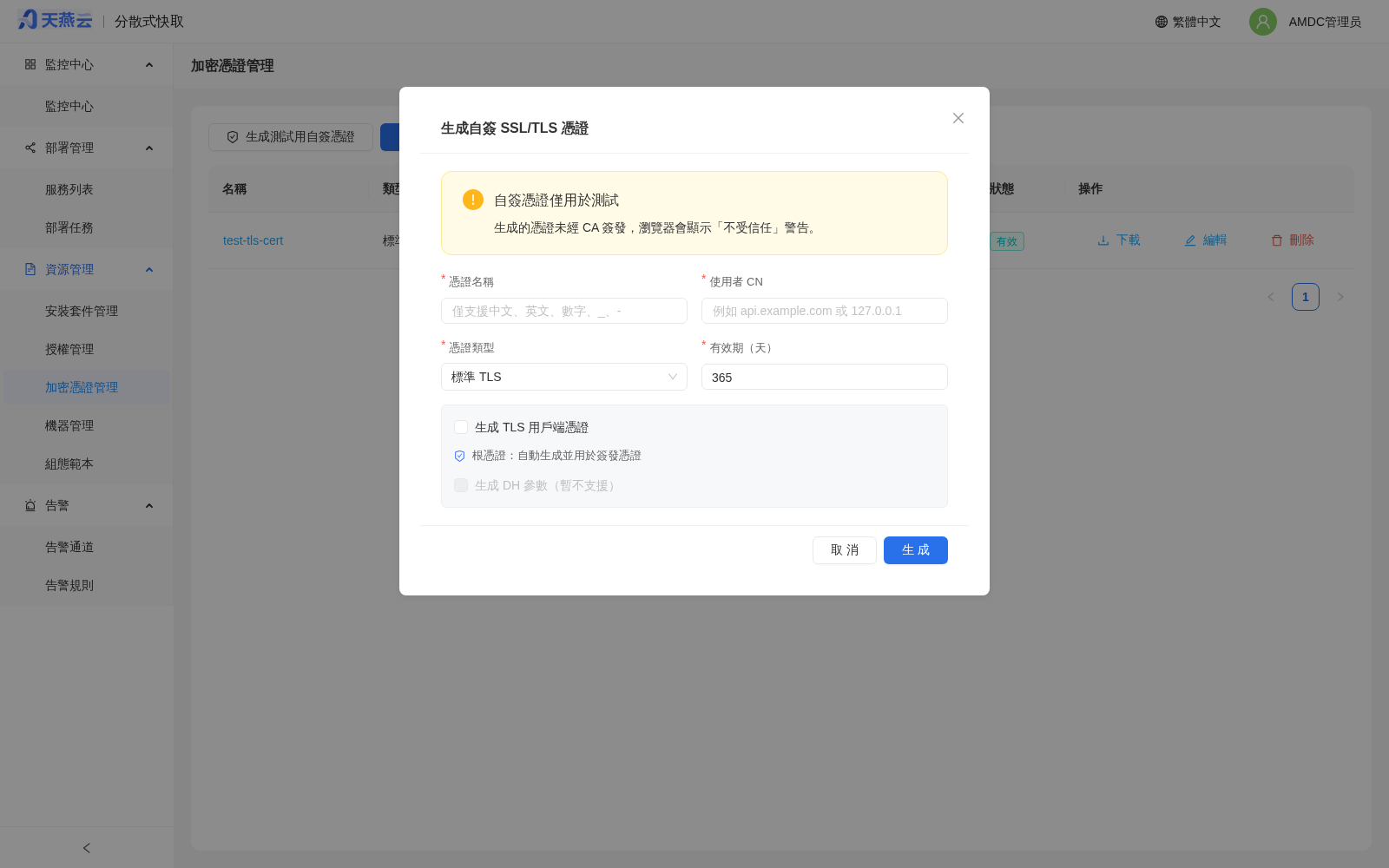 生成自簽證書