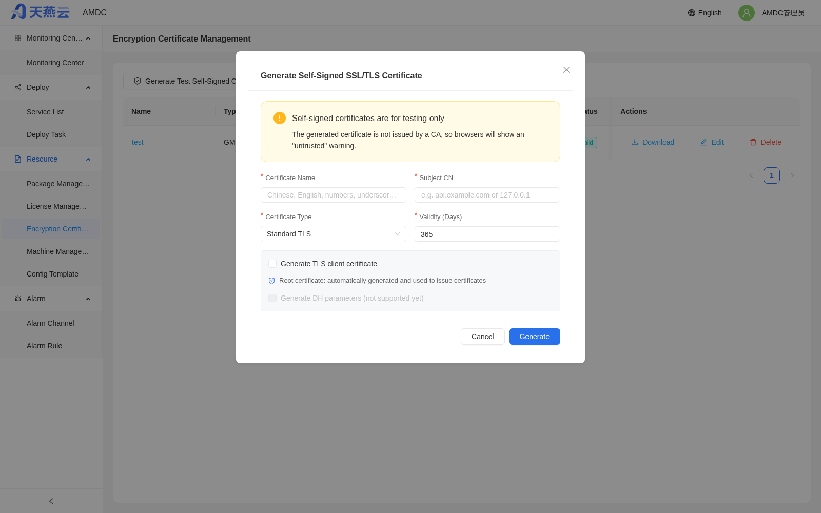 Generate self-signed certificate