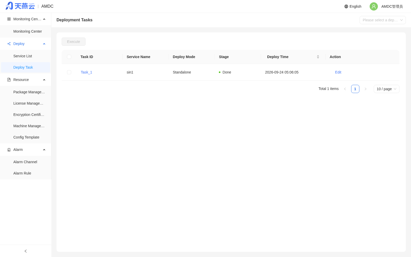 Deployment tasks