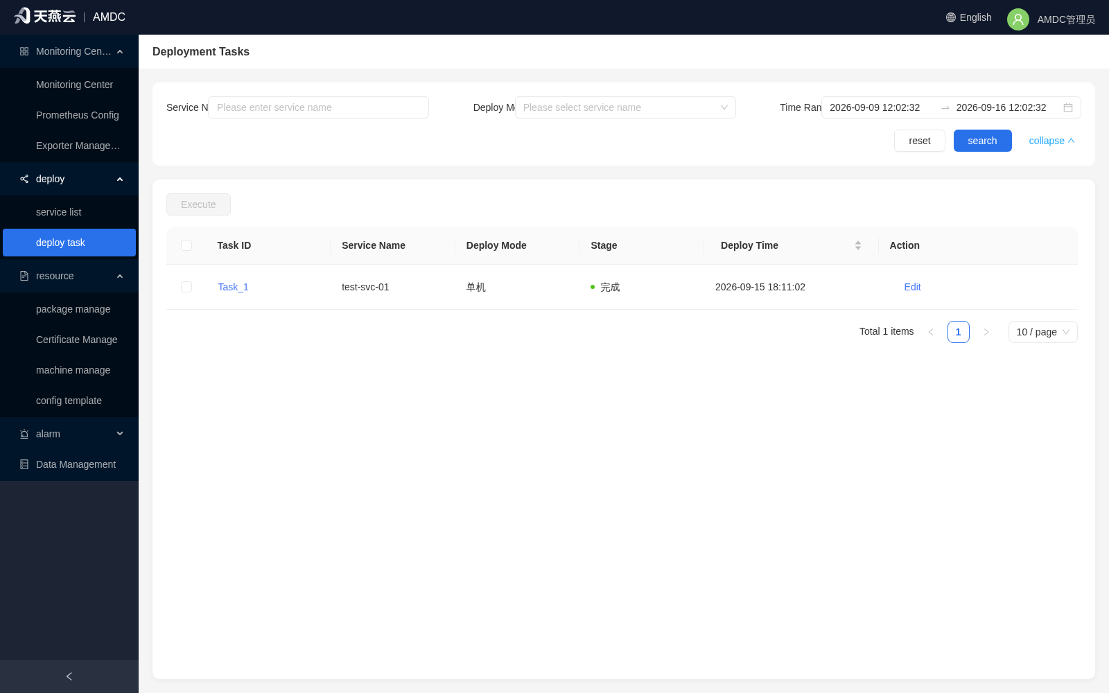 Deployment tasks