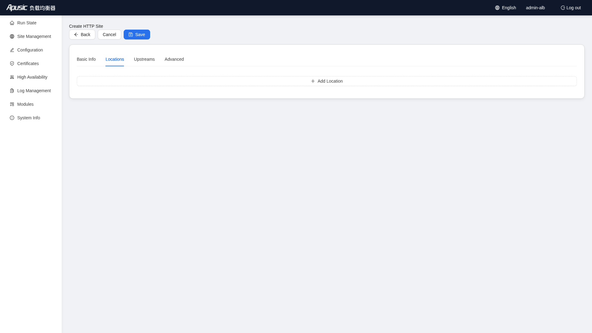 HTTP site editor - Locations