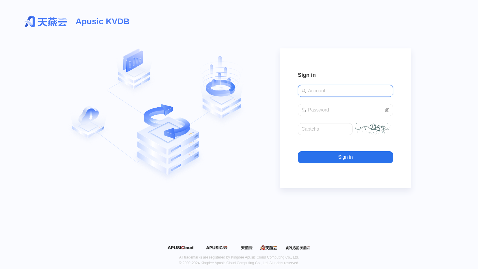 Login page