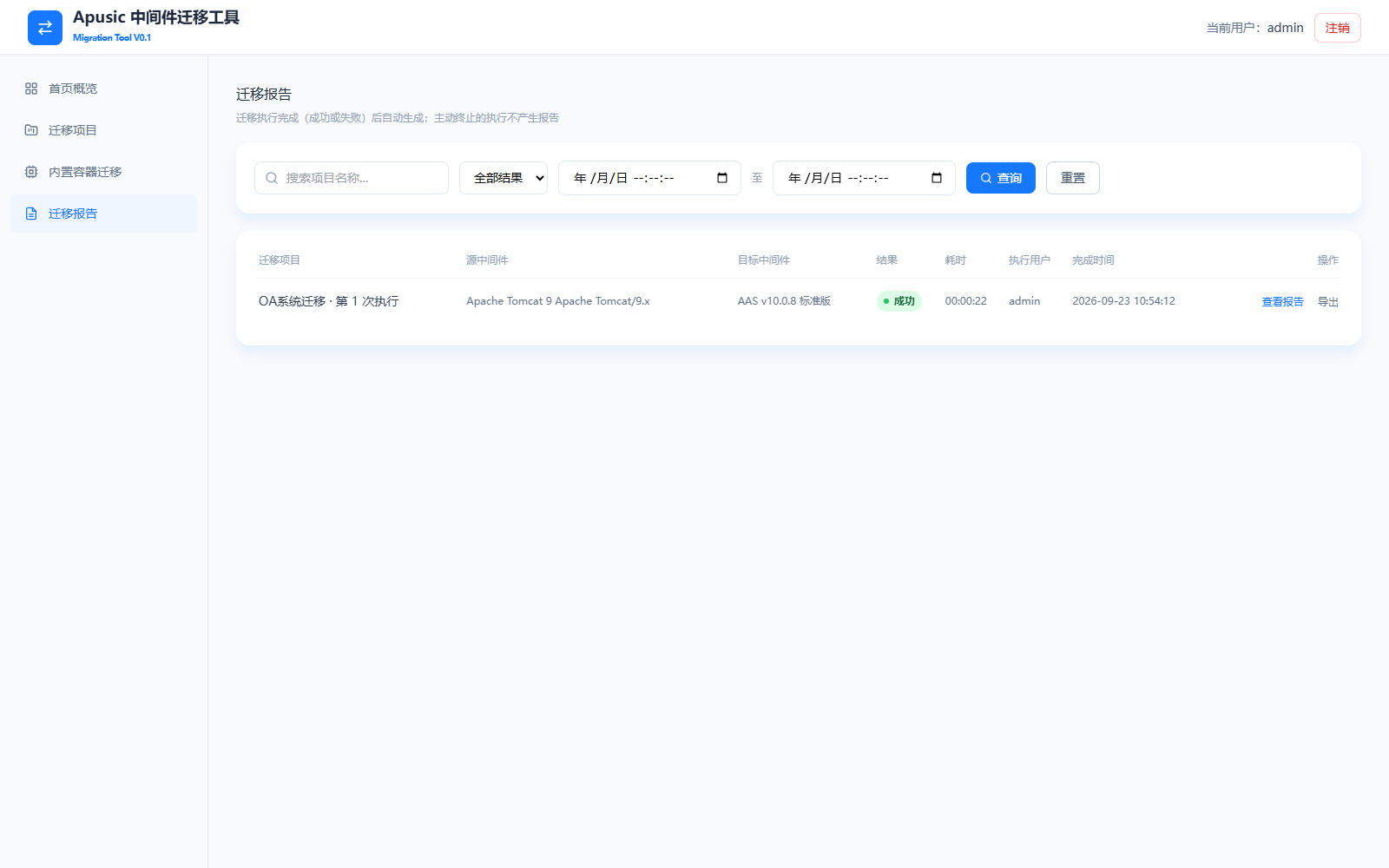 Migration Report List