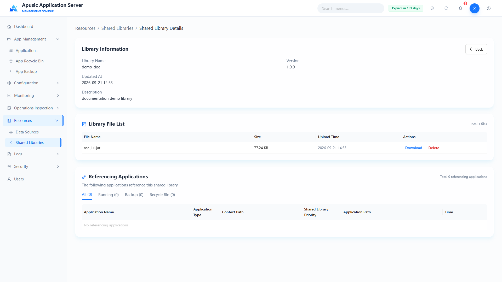 Shared Library Details
